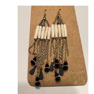 NWT Shiraleah Chicago jewelry Anthropologie Janelle earrings in ivory‎